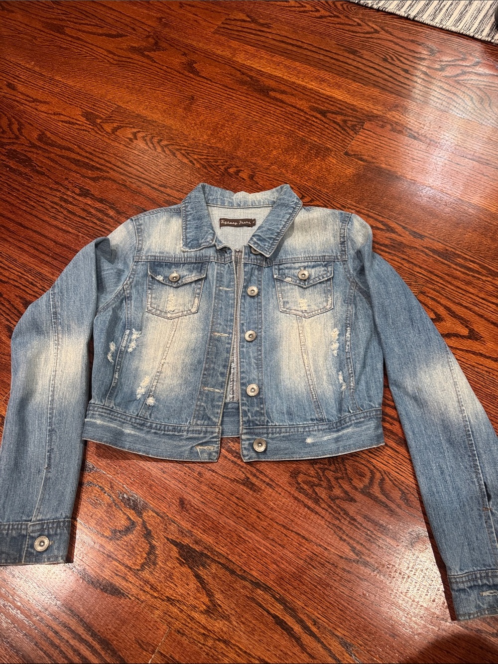 Highway Jeans Faded Light Blue Cropped Denim Jacket